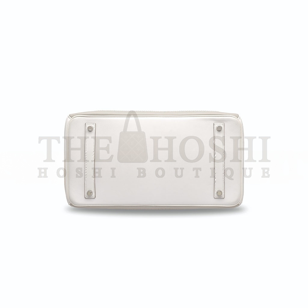 H**me5 BIRKIN 30 SWIFT WHITE AND GREY WITH SILVER BUCKLE 321877 (30*22*15cm) Master Quality